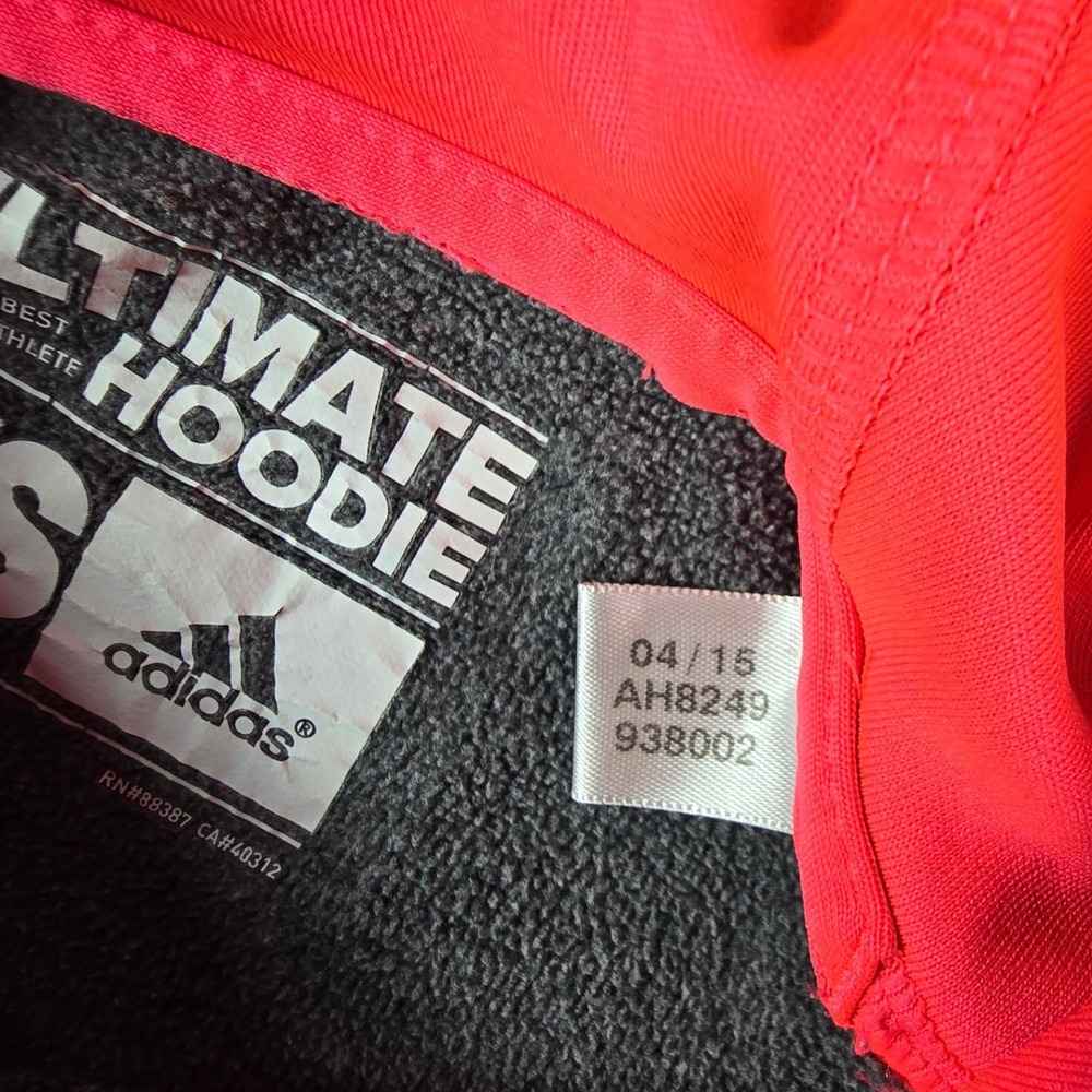Adidas Ultimate Hoodie Womens XS Gray Pink AH8249 ClimaWarm Pullover Thumbholes - Picture 9 of 12